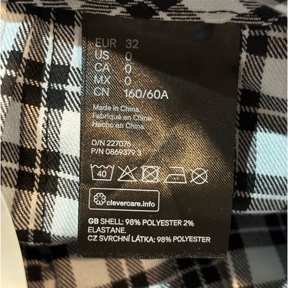 New with Tags Divide H&M Plaid Skirt‎ Sz 0 - Picture 4 of 7